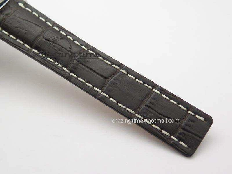 Chronomat B01 Chrono SS JF 1:1 Best Edition Gray Dial On Black Leather Strap A7750