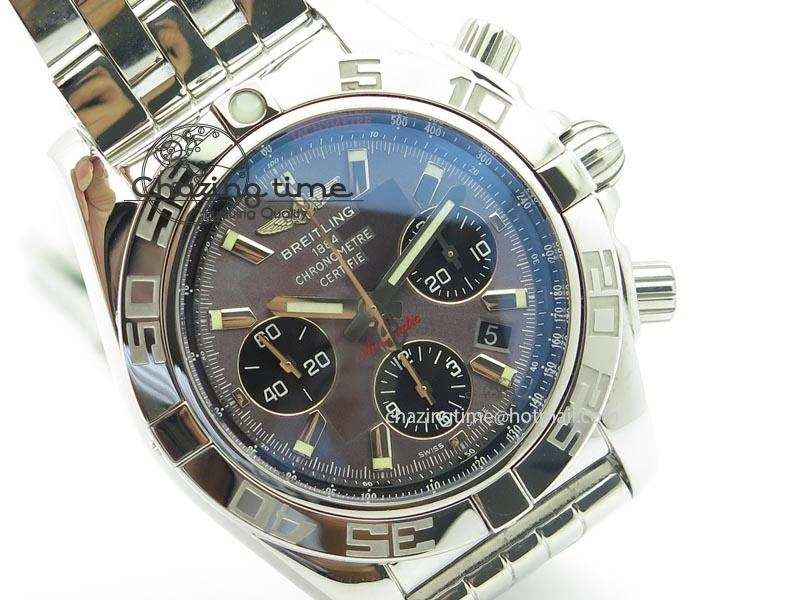 Chronomat B01 Chrono SS JF 1:1 Best Edition Gray Dial On SS Bracelet A7750