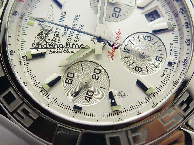 Chronomat B01 Chrono SS JF 1:1 Best Edition White Dial On Brown Leather Strap A7750