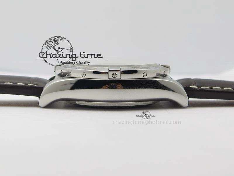 Chronomat B01 Chrono SS JF 1:1 Best Edition White Dial On Brown Leather Strap A7750