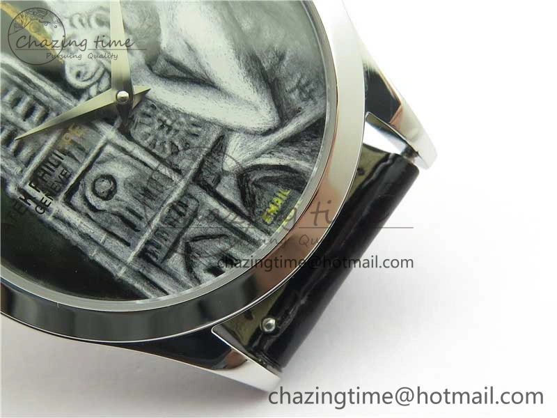 Classic 5077P-102 SS Case FLF Best Edition Real Enamel Dial 3 Black Leather strap Cal.240