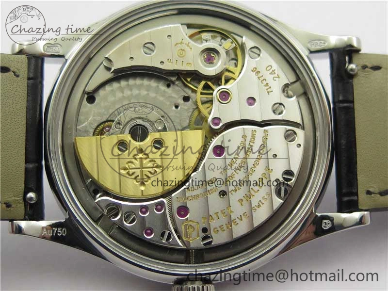 Classic 5077P-102 SS Case FLF Best Edition Real Enamel Dial 4 Black Leather strap Cal.240