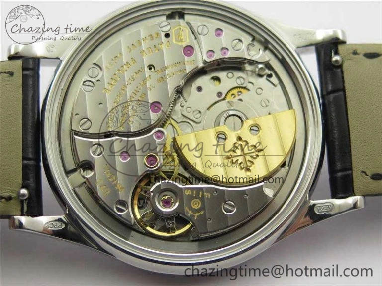 Classic 5077P-102 SS Case FLF Best Edition Real Enamel Dial 4 Black Leather strap Cal.240