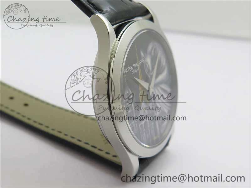 Classic 5077P-102 SS Case FLF Best Edition Real Enamel Dial 4 Black Leather strap Cal.240