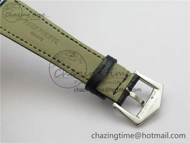 Classic 5077P-102 SS Case FLF Best Edition Real Enamel Dial 4 Black Leather strap Cal.240
