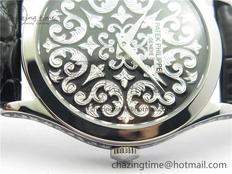 Classic 5088 100P-001 Engraved Case FLF Best Edition Engraved Dial on Black Leather strap Cal.240