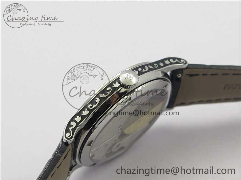 Classic 5088 100P Engraved Case FLF Best Edition Engraved Dial on Black Leather strap Cal.240