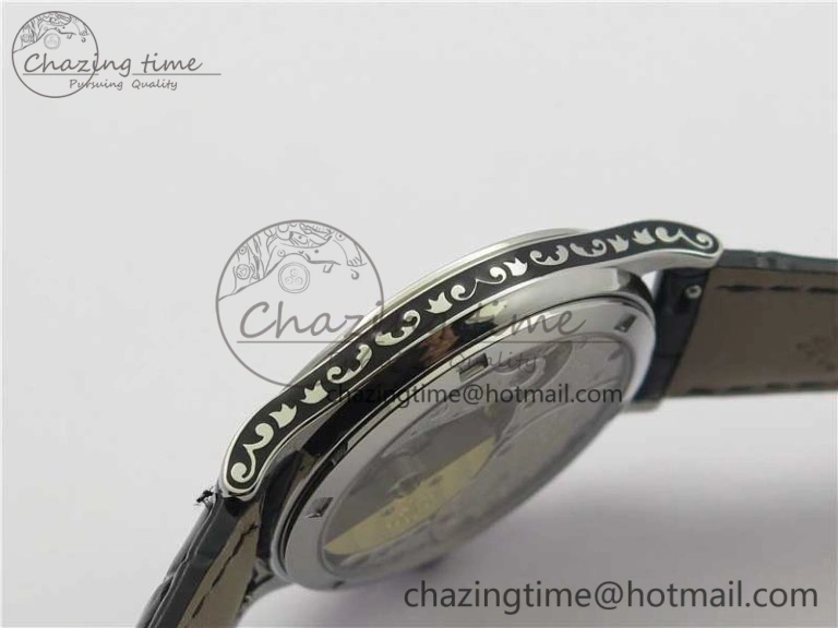 Classic 5088 100P Engraved Case FLF Best Edition Engraved Dial on Black Leather strap Cal.240