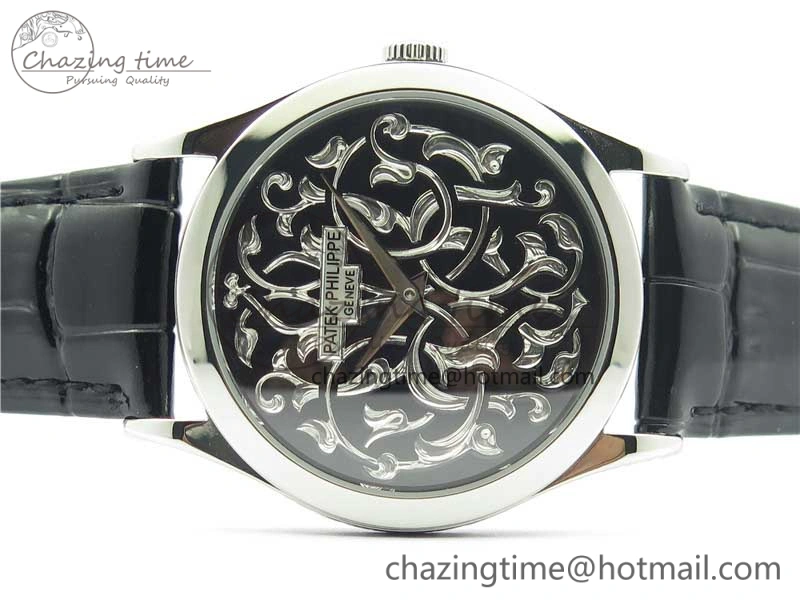 Classic 5088 100P Engraved Case FLF Best Edition Engraved Dial on Black Leather strap Cal.240