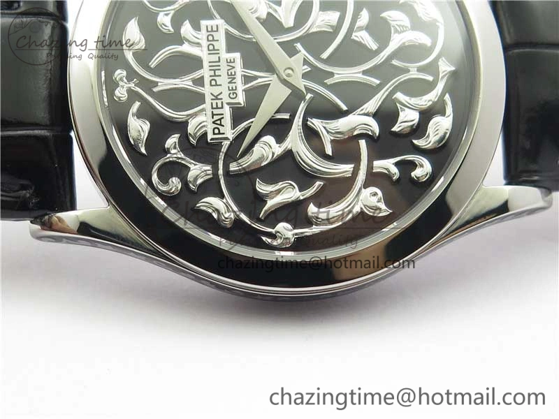 Classic 5088 100P Engraved Case FLF Best Edition Engraved Dial on Black Leather strap Cal.240