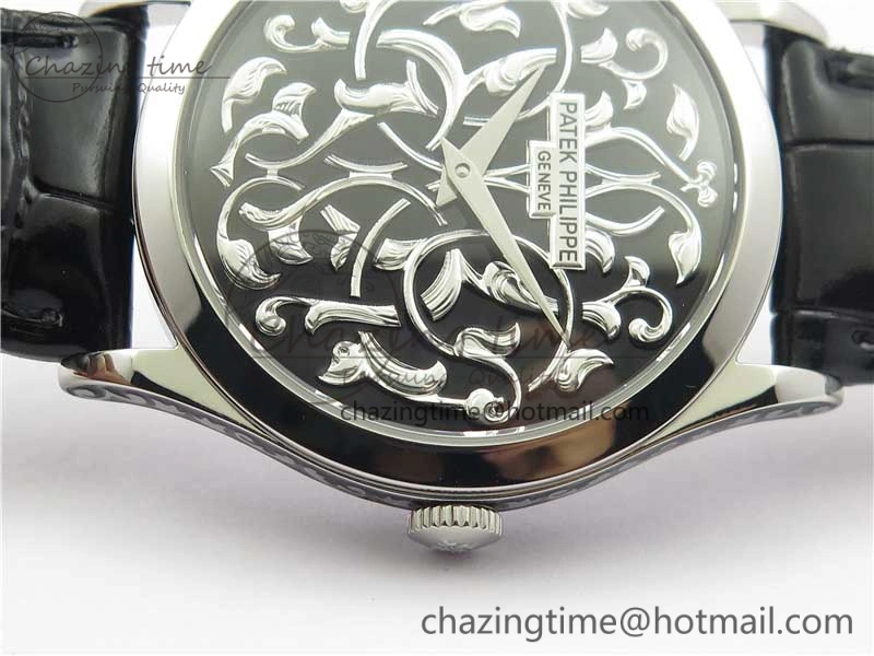 Classic 5088 100P Engraved Case FLF Best Edition Engraved Dial on Black Leather strap Cal.240