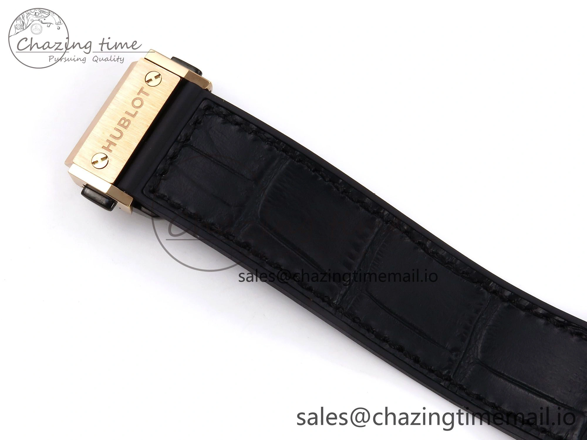 Classic Fusion 38mm RG JJF 1:1 Best Edition Black Dial on Black Gummy Leather Strap