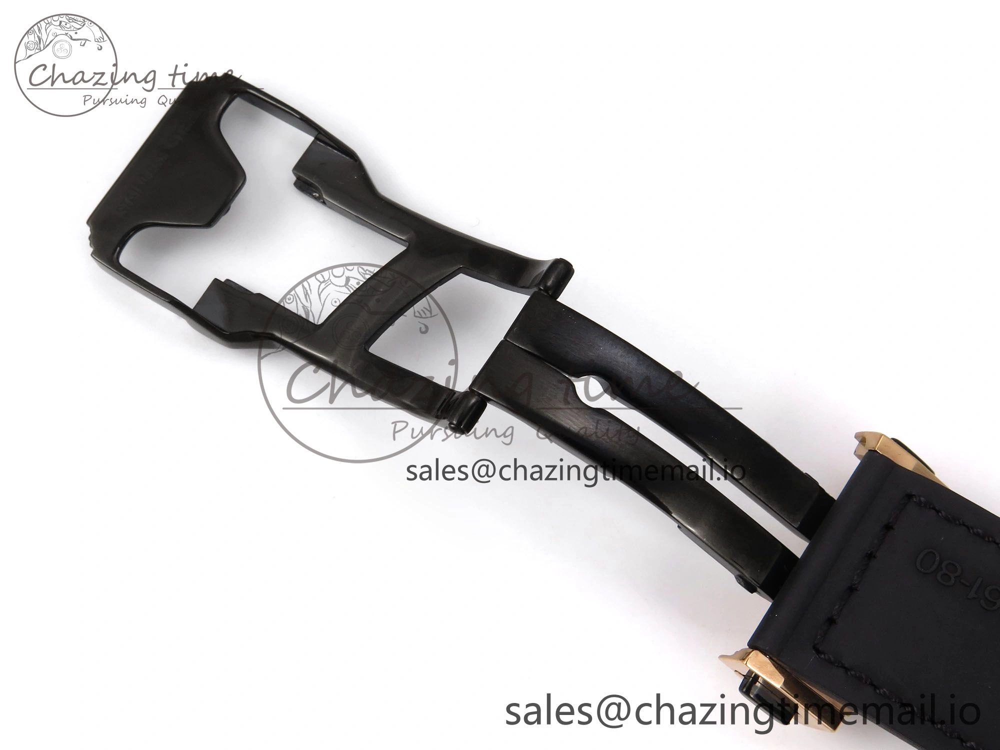 Classic Fusion 38mm RG JJF 1:1 Best Edition Black Dial on Black Gummy Leather Strap