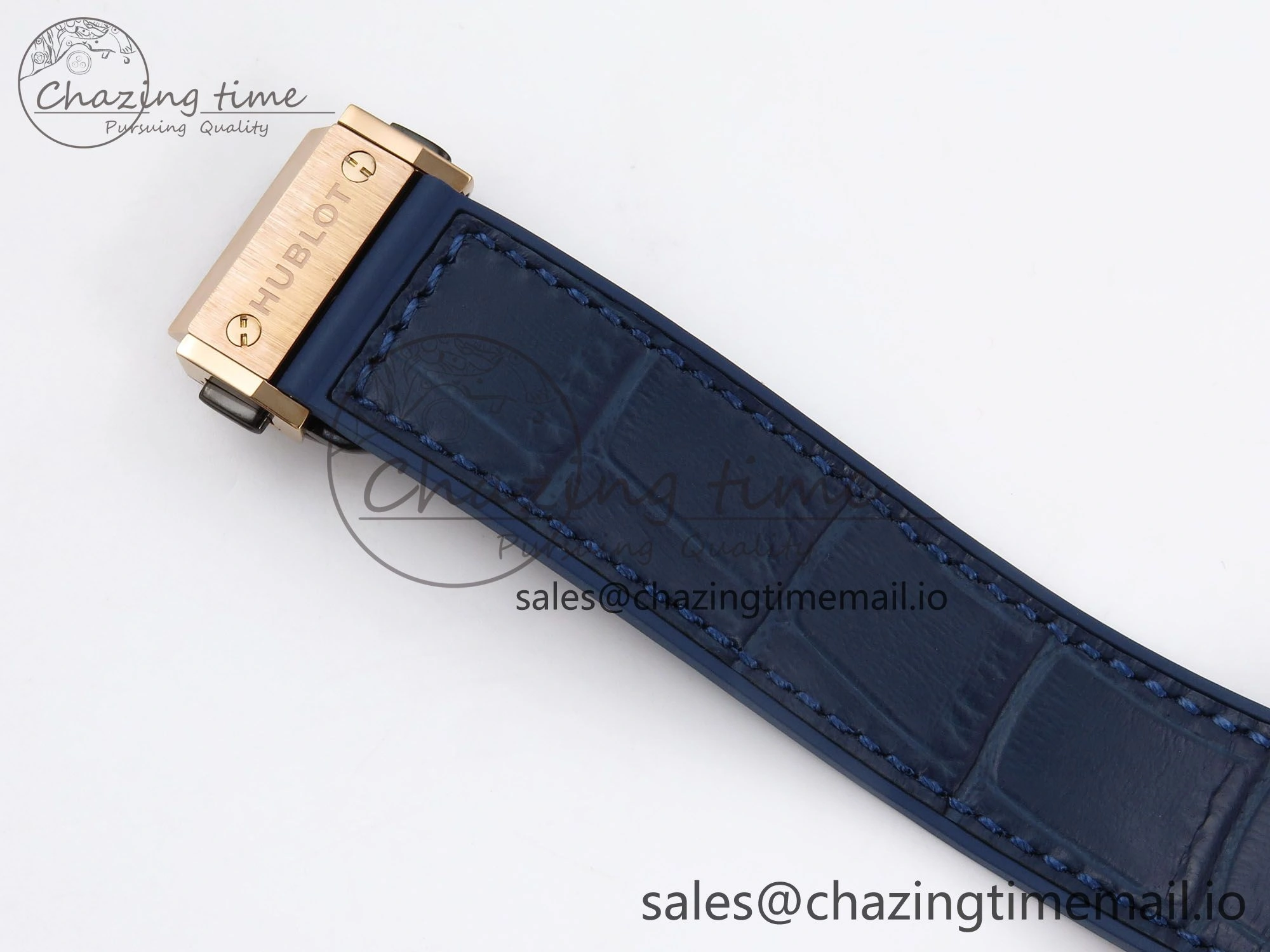 Classic Fusion 38mm RG JJF 1:1 Best Edition Blue Dial on Blue Gummy Leather Strap