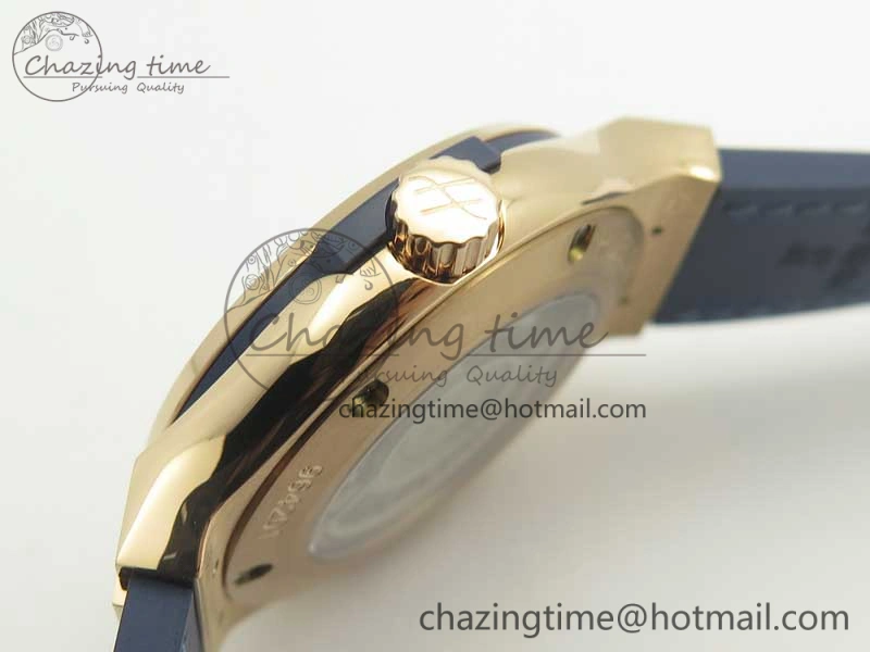 Classic Fusion 38mm RG JJF 1:1 Best Edition Blue Dial on Blue Gummy Strap A2892 V2