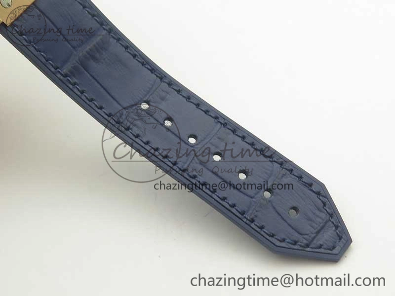 Classic Fusion 38mm RG JJF 1:1 Best Edition Blue Dial on Blue Gummy Strap A2892 V2