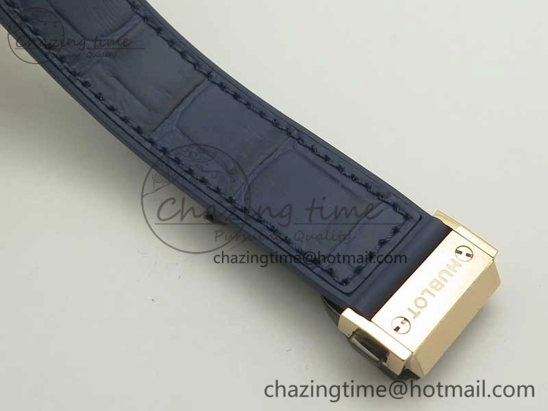Classic Fusion 38mm RG JJF 1:1 Best Edition Blue Dial on Blue Gummy Strap A2892 V2