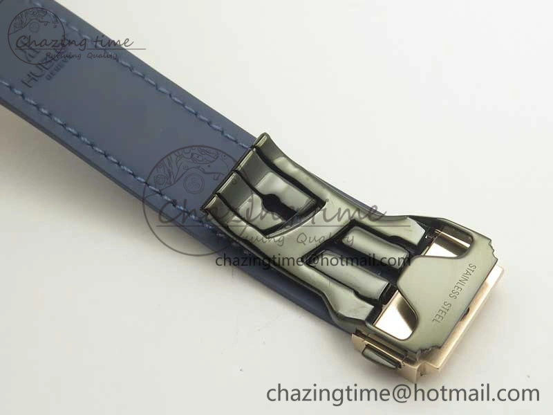 Classic Fusion 38mm RG JJF 1:1 Best Edition Blue Dial on Blue Gummy Strap A2892 V2