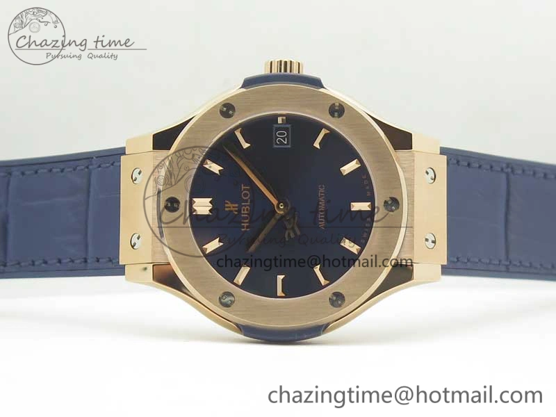 Classic Fusion 38mm RG JJF 1:1 Best Edition Blue Dial on Blue Gummy Strap A2892 V2