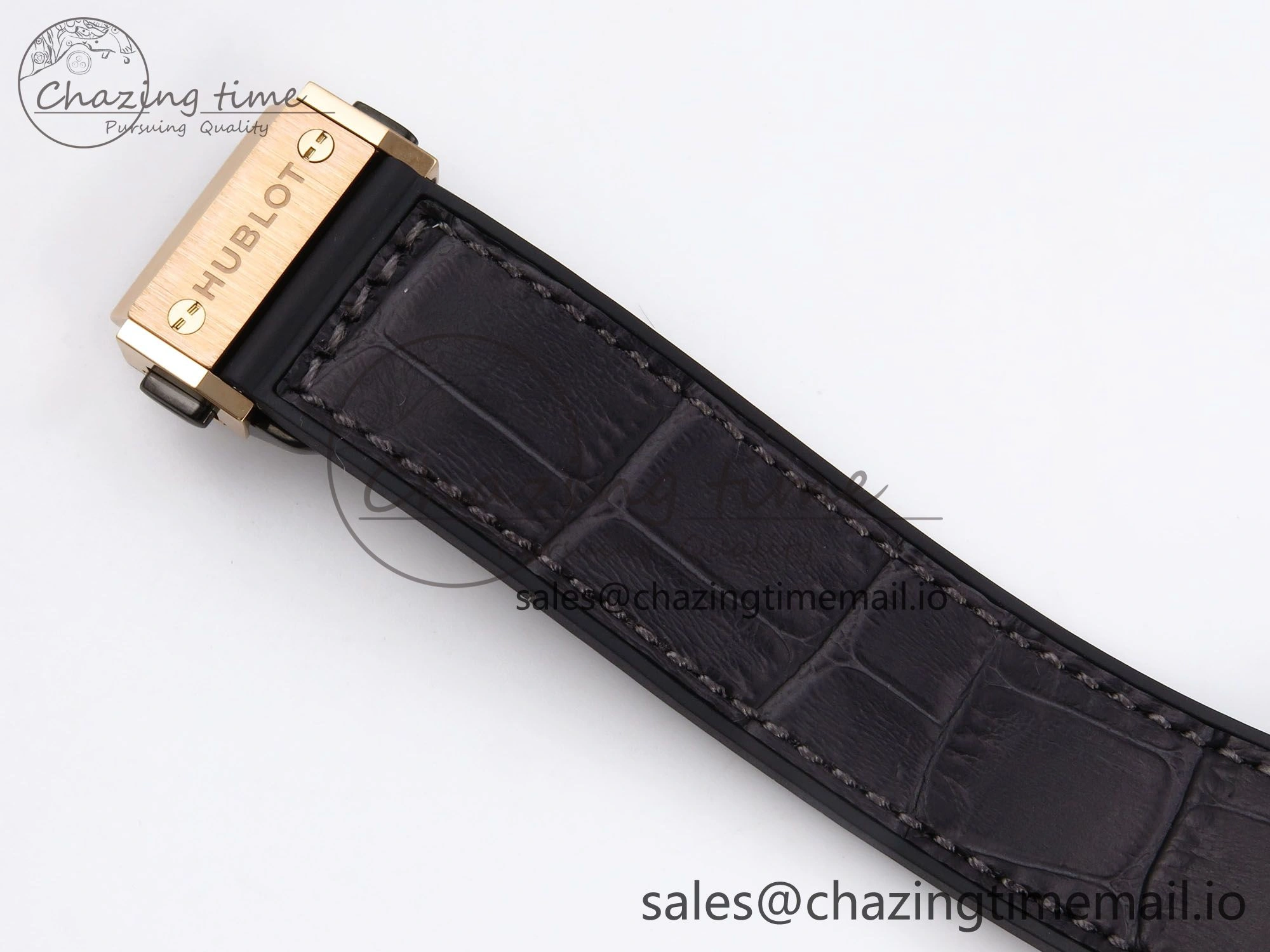 Classic Fusion 38mm RG JJF 1:1 Best Edition Gray Dial on Black Gummy Leather Strap