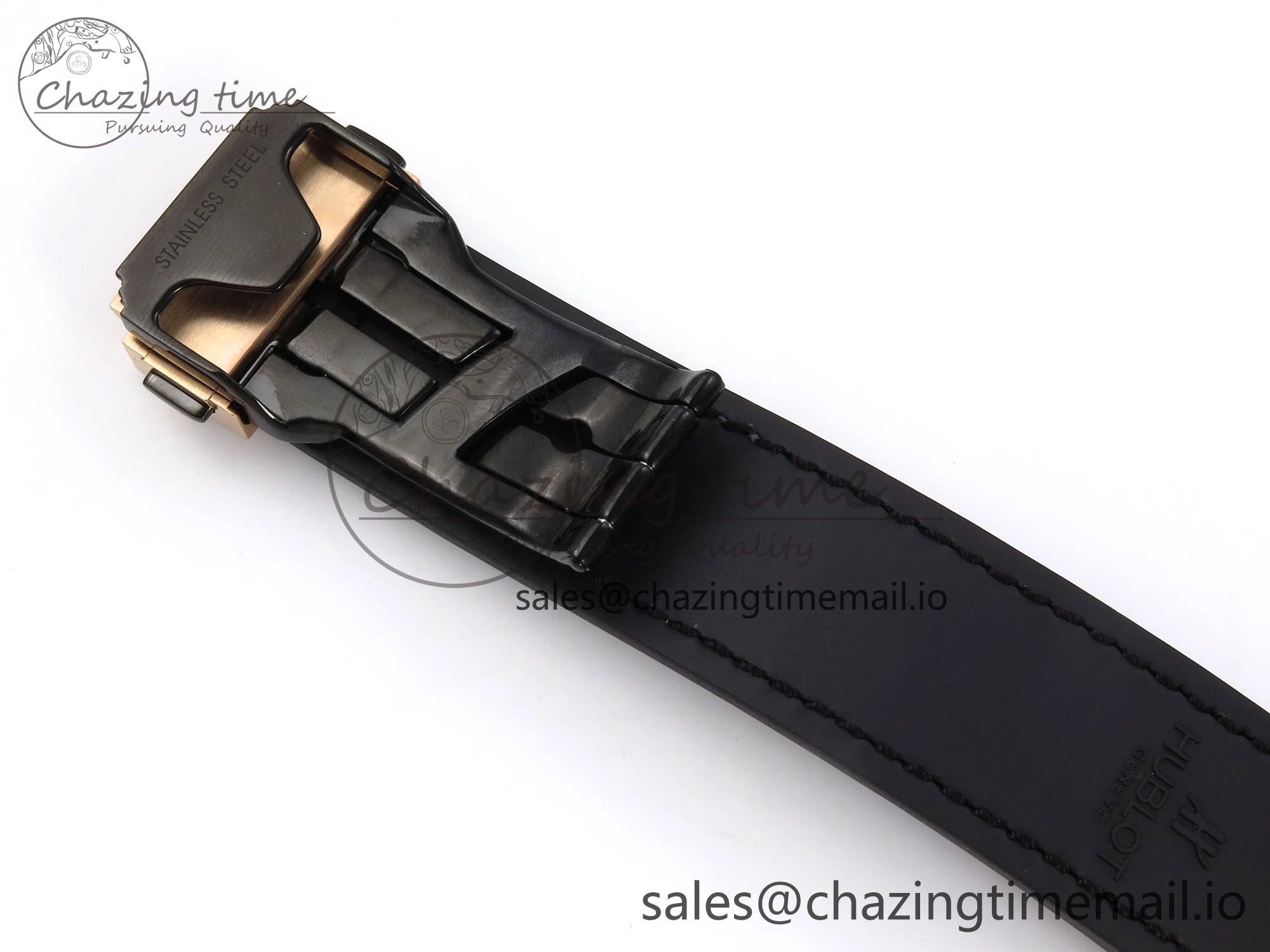 Classic Fusion 38mm RG JJF 1:1 Best Edition Gray Dial on Black Gummy Leather Strap