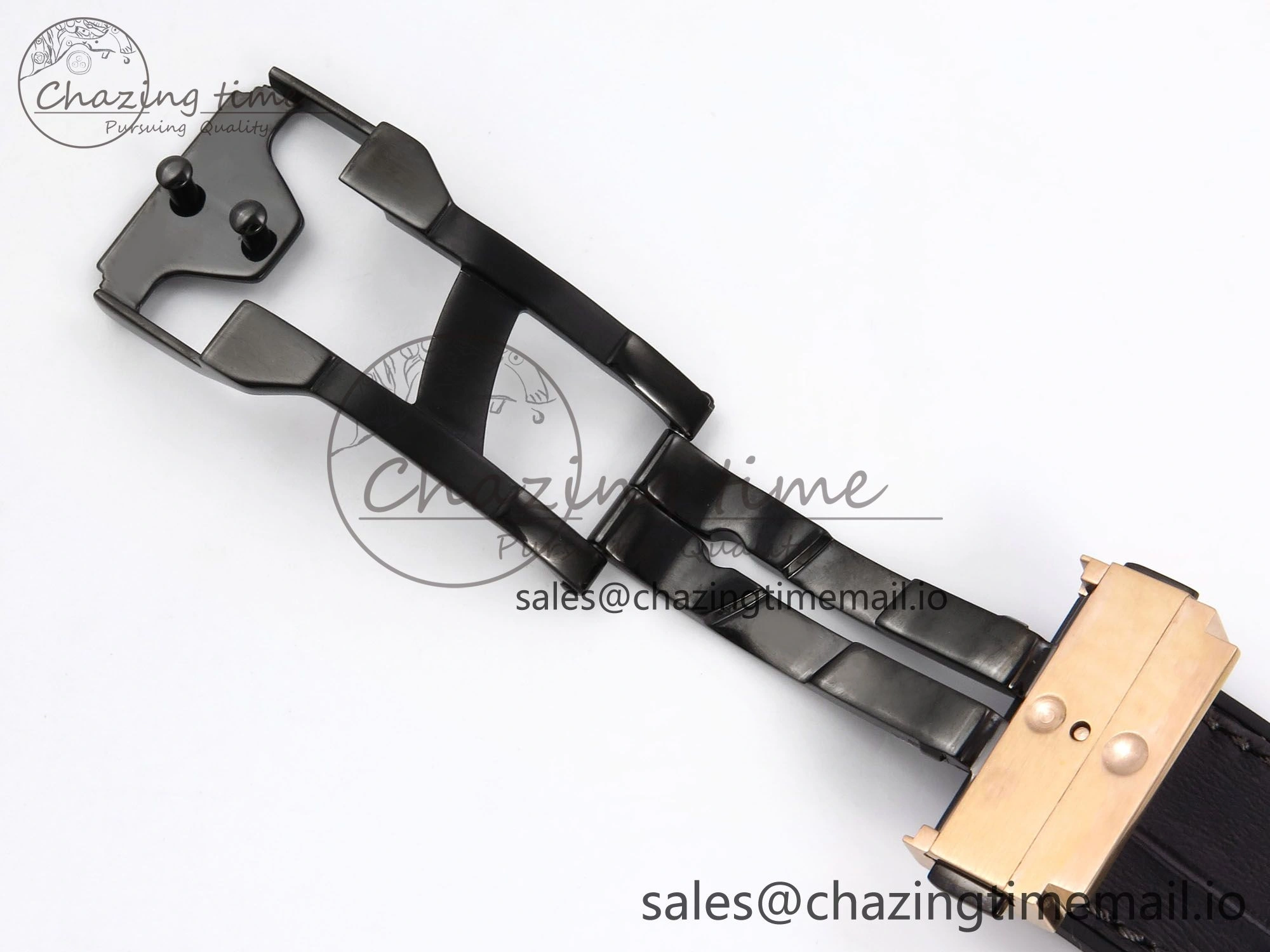 Classic Fusion 38mm RG JJF 1:1 Best Edition Gray Dial on Black Gummy Leather Strap