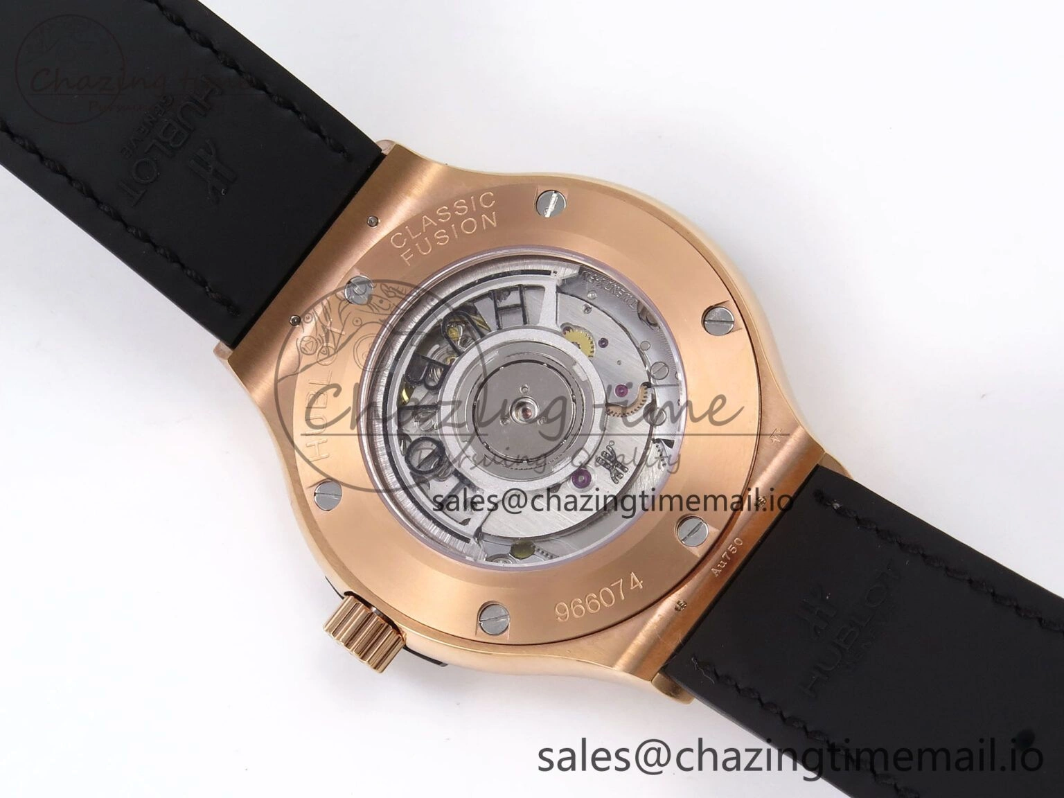 Classic Fusion 38mm RG JJF 1:1 Best Edition Gray Dial on Black Gummy Leather Strap