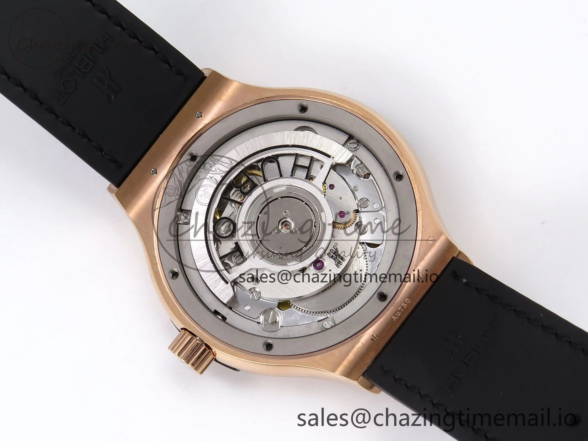 Classic Fusion 38mm RG JJF 1:1 Best Edition Gray Dial on Black Gummy Leather Strap