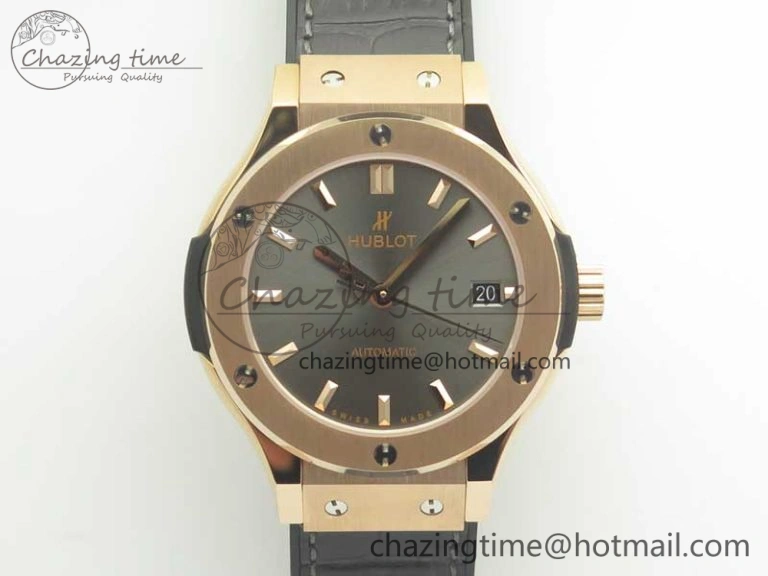 Classic Fusion 38mm RG JJF 1:1 Best Edition Gray Dial on Gray Gummy Strap A2892 V2