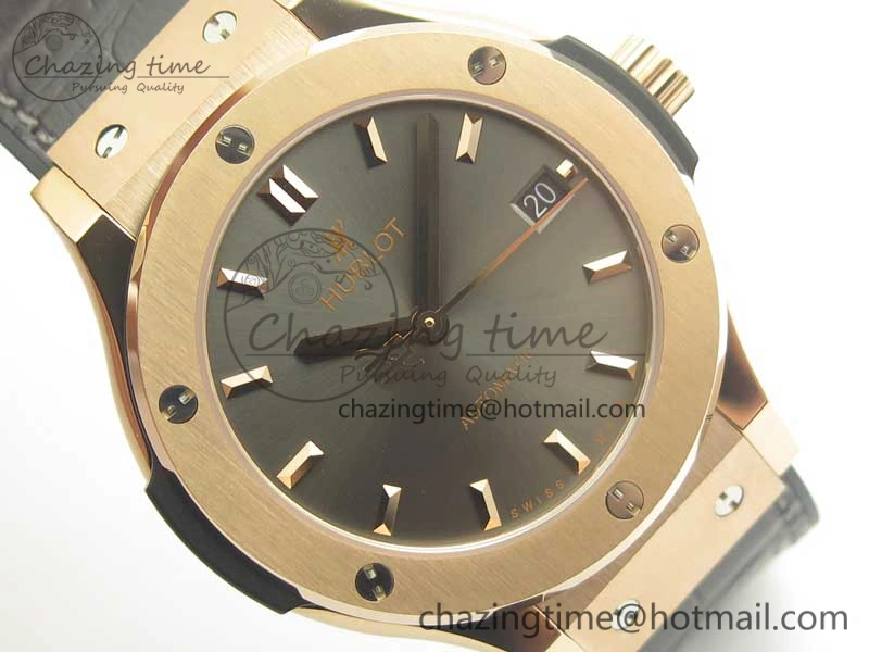 Classic Fusion 38mm RG JJF 1:1 Best Edition Gray Dial on Gray Gummy Strap A2892 V2