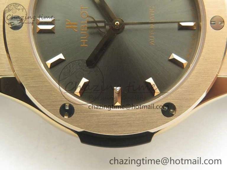 Classic Fusion 38mm RG JJF 1:1 Best Edition Gray Dial on Gray Gummy Strap A2892 V2