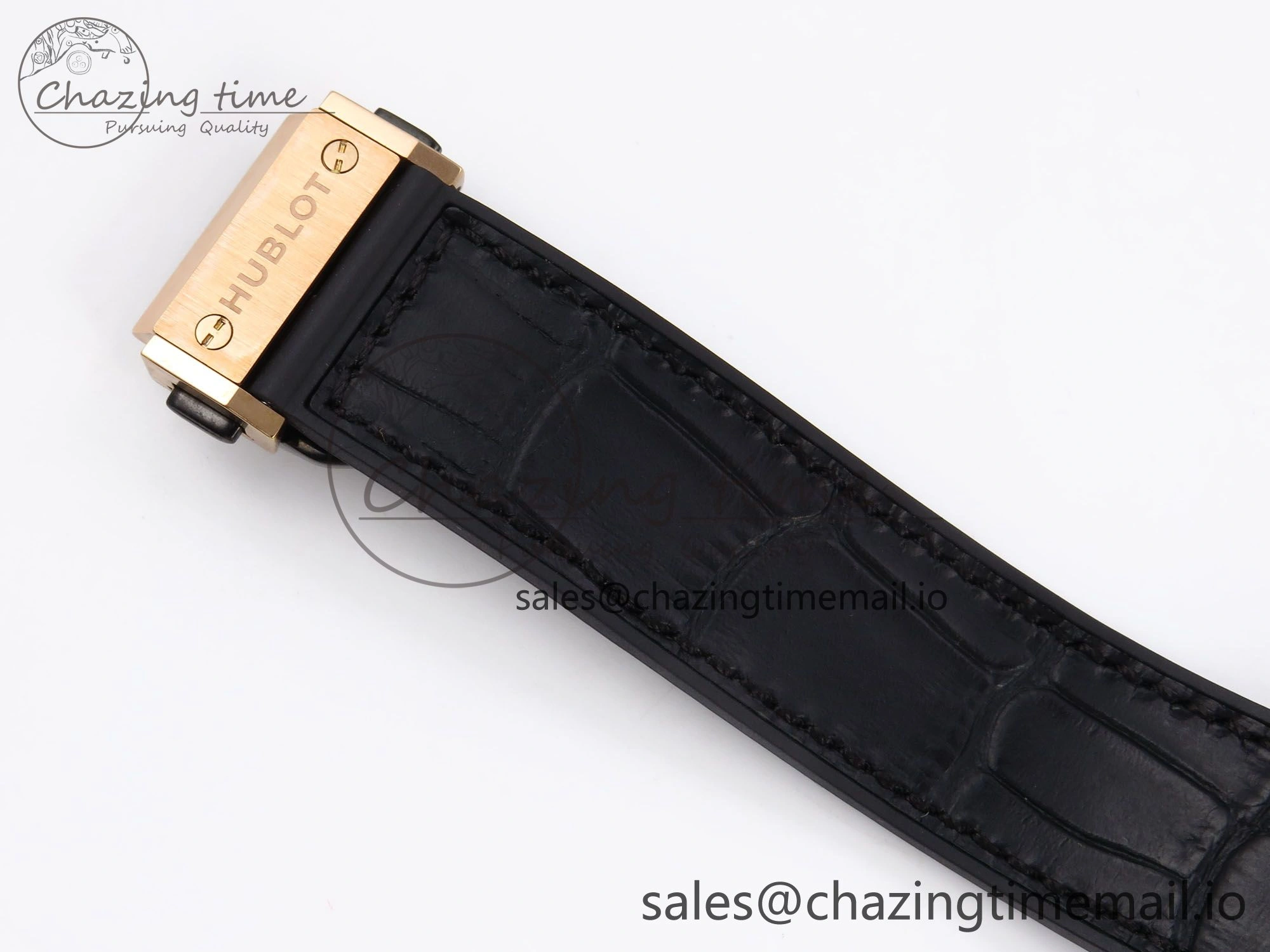 Classic Fusion 38mm RG JJF 1:1 Best Edition White Dial on Black Gummy Leather Strap