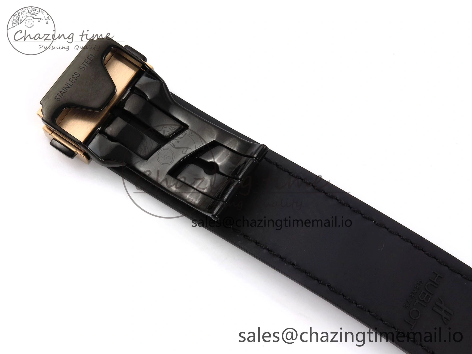 Classic Fusion 38mm RG JJF 1:1 Best Edition White Dial on Black Gummy Leather Strap