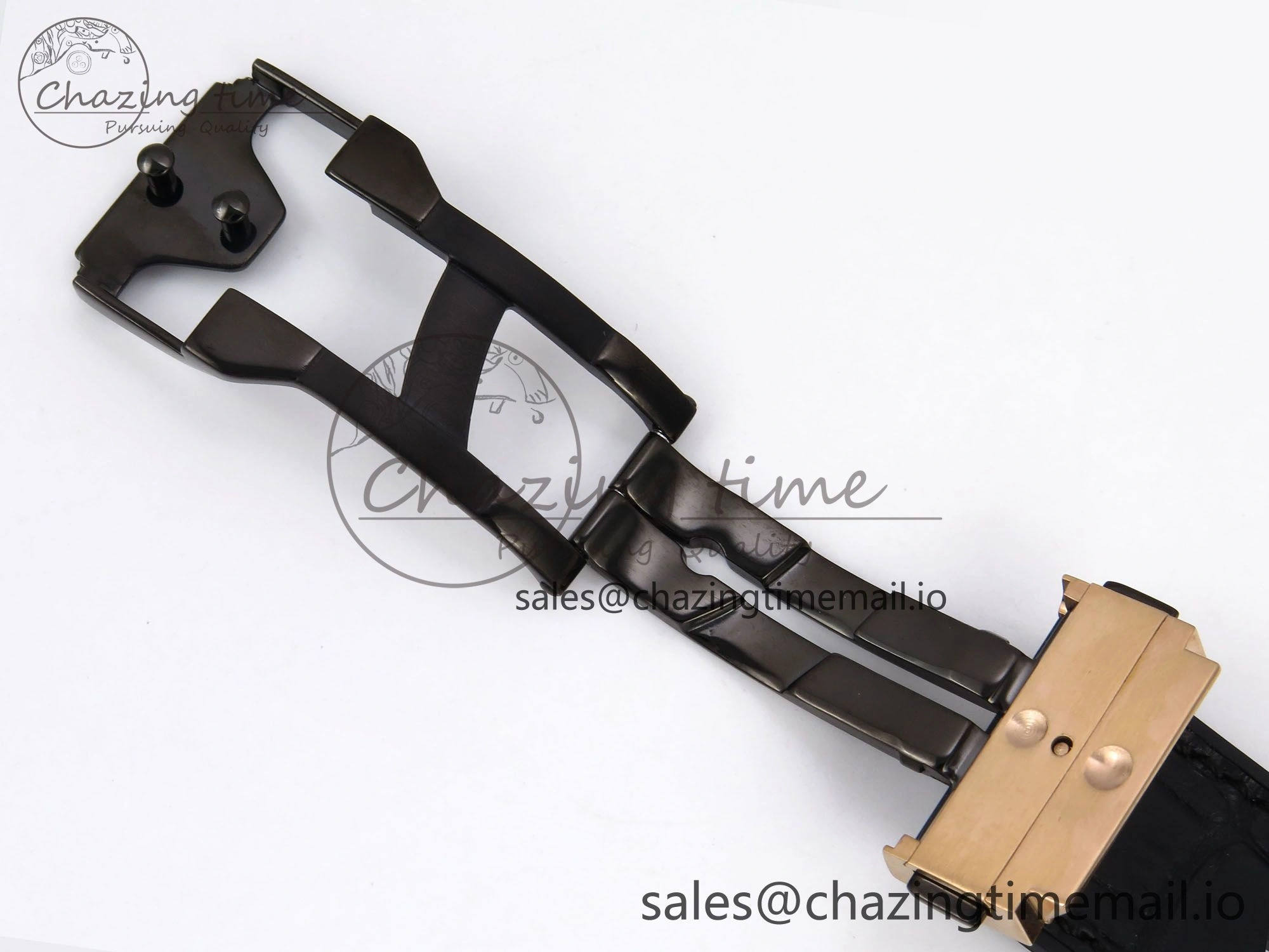 Classic Fusion 38mm RG JJF 1:1 Best Edition White Dial on Black Gummy Leather Strap