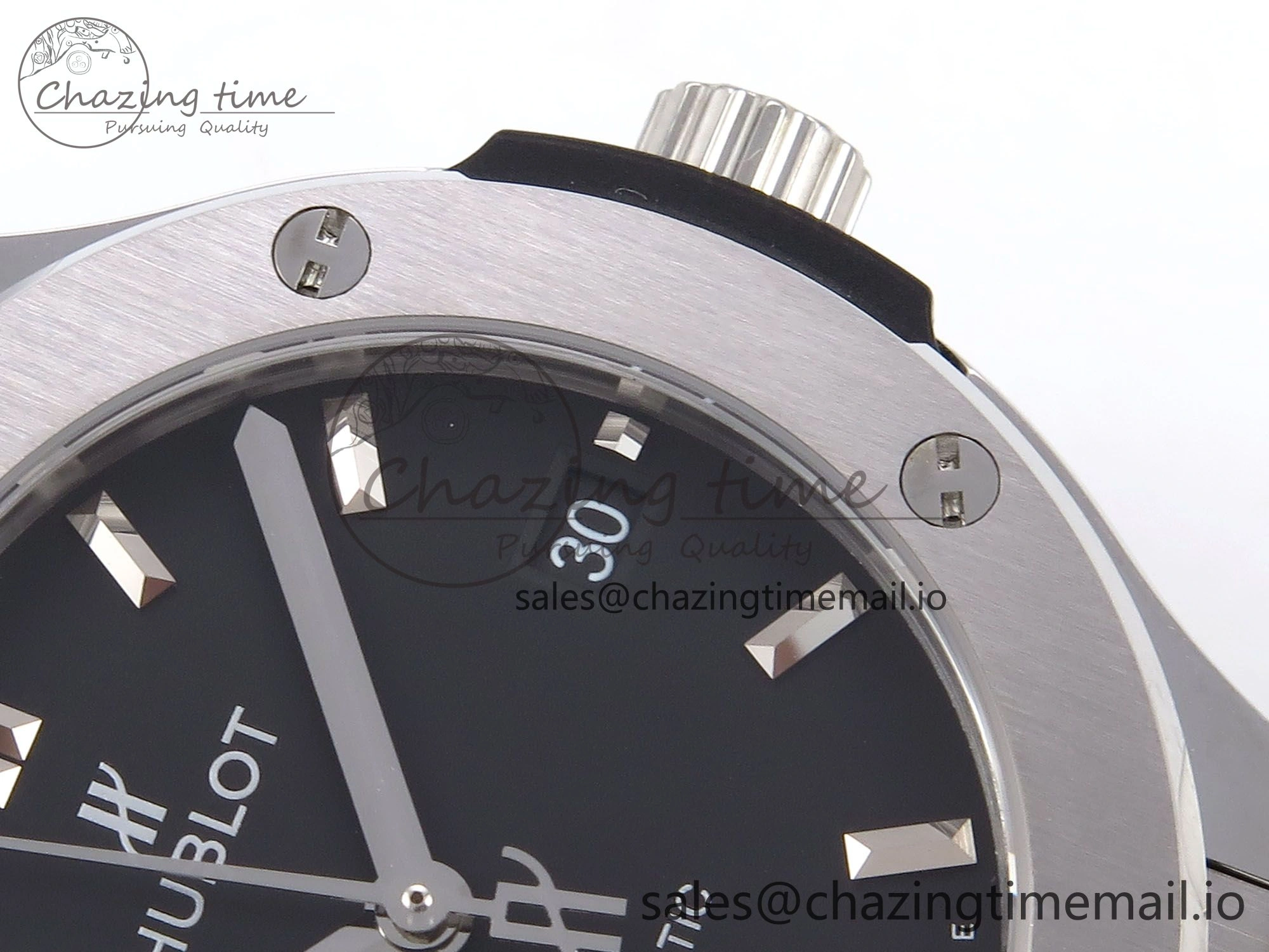 Classic Fusion 38mm SS JJF 1:1 Best Edition Black Dial on Black Gummy Leather Strap