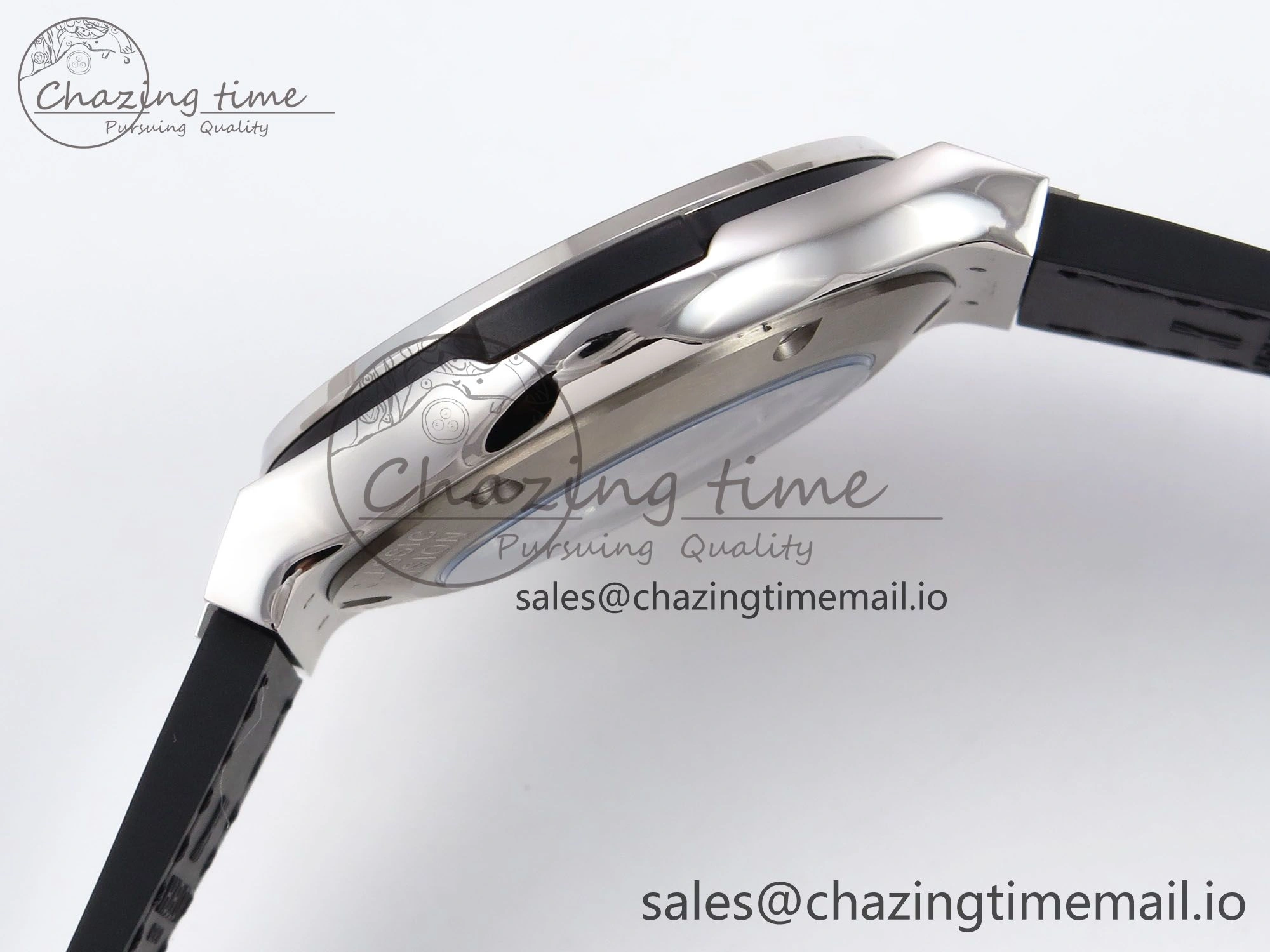 Classic Fusion 38mm SS JJF 1:1 Best Edition Black Dial on Black Gummy Leather Strap