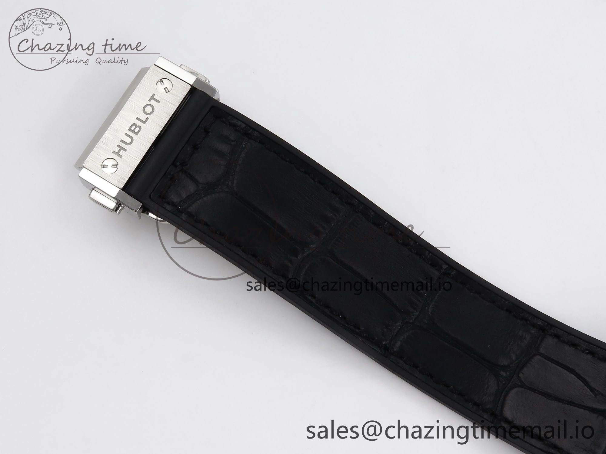 Classic Fusion 38mm SS JJF 1:1 Best Edition Black Dial on Black Gummy Leather Strap