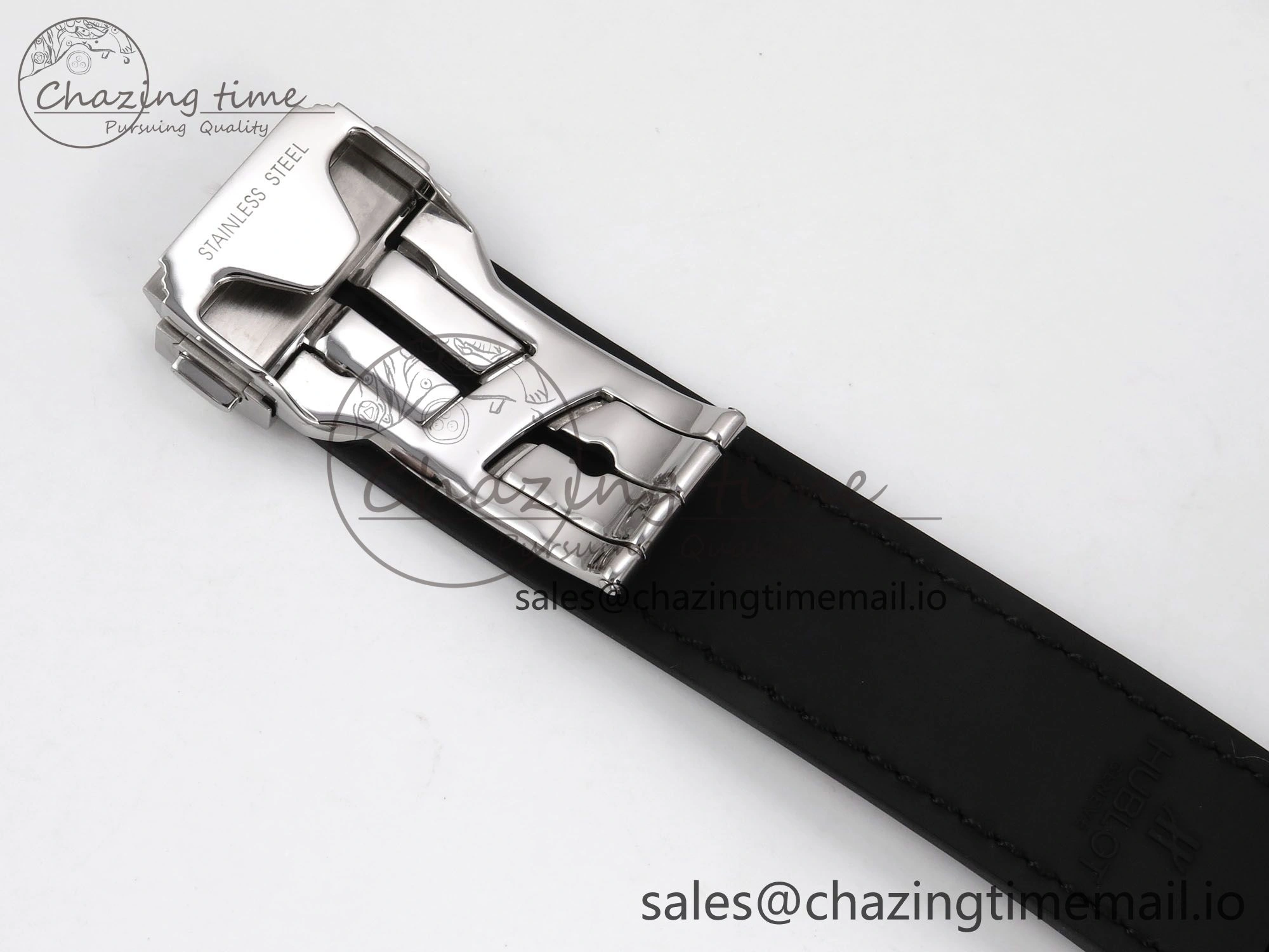 Classic Fusion 38mm SS JJF 1:1 Best Edition Black Dial on Black Gummy Leather Strap