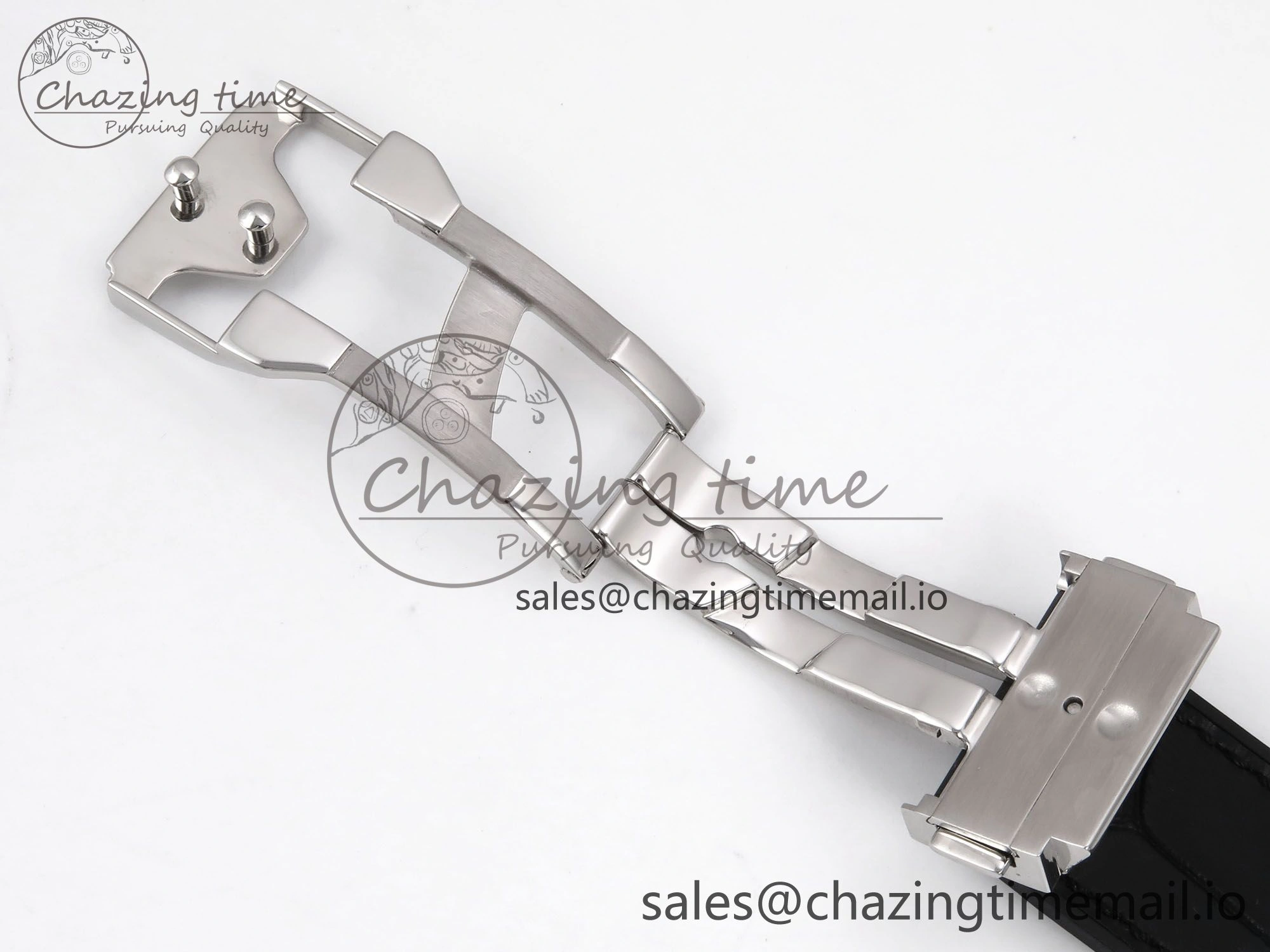 Classic Fusion 38mm SS JJF 1:1 Best Edition Black Dial on Black Gummy Leather Strap