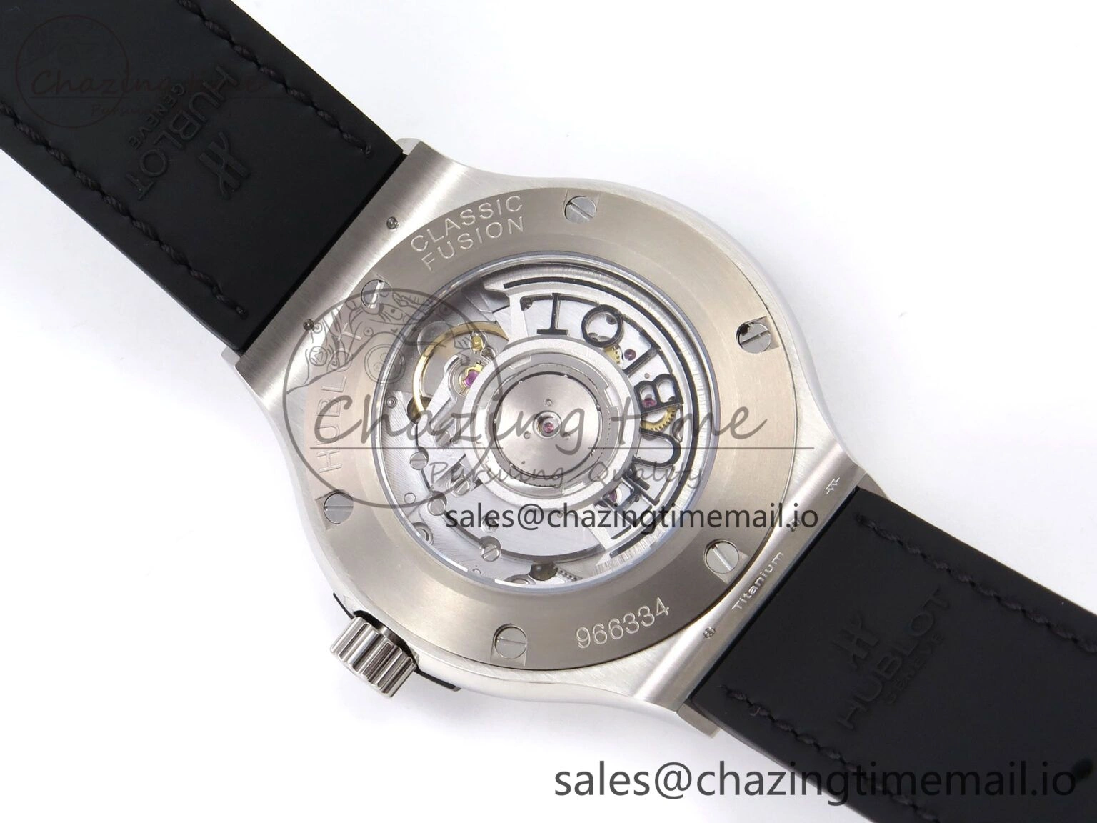 Classic Fusion 38mm SS JJF 1:1 Best Edition Black Dial on Black Gummy Leather Strap