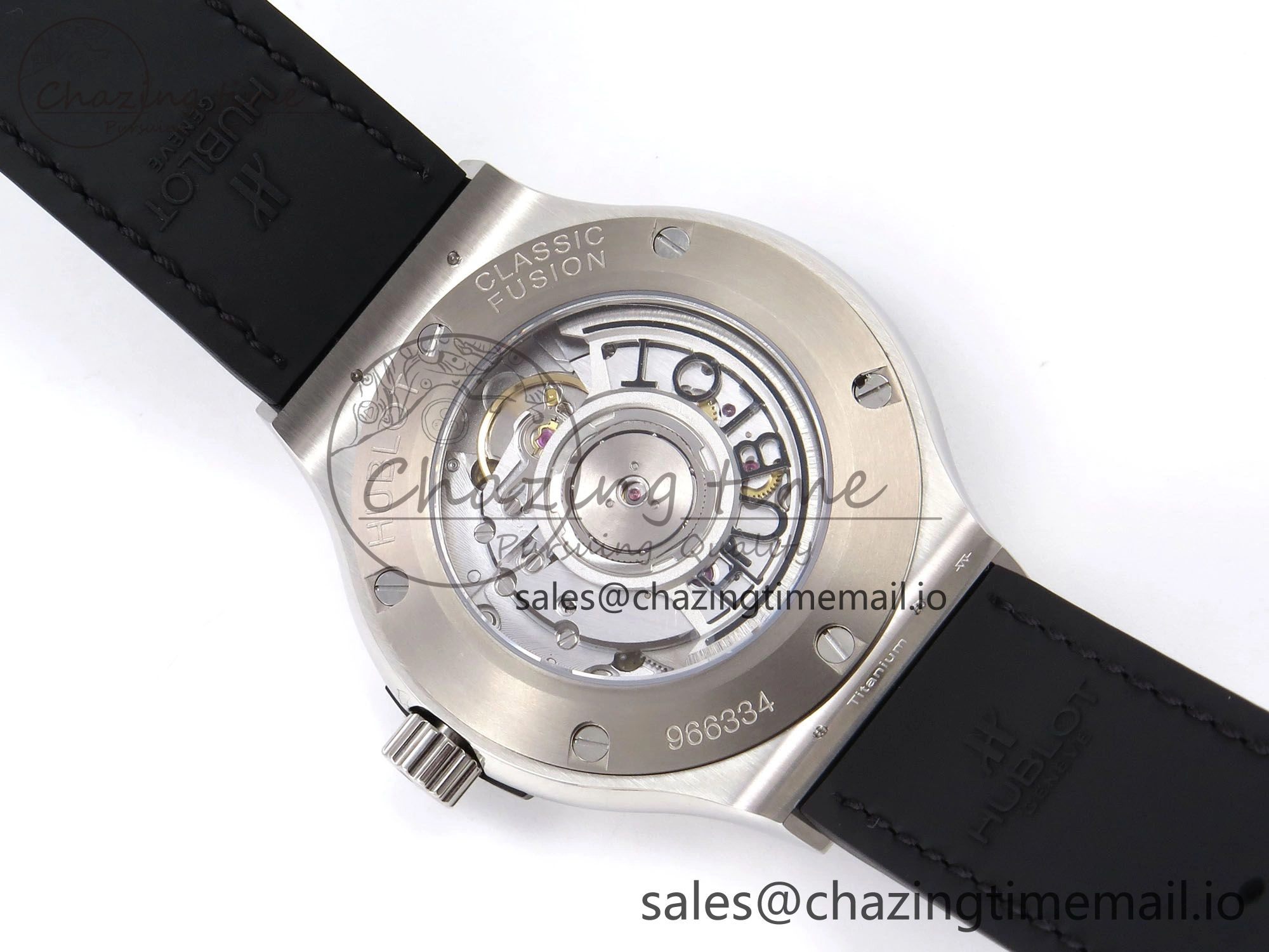 Classic Fusion 38mm SS JJF 1:1 Best Edition Black Dial on Black Gummy Leather Strap