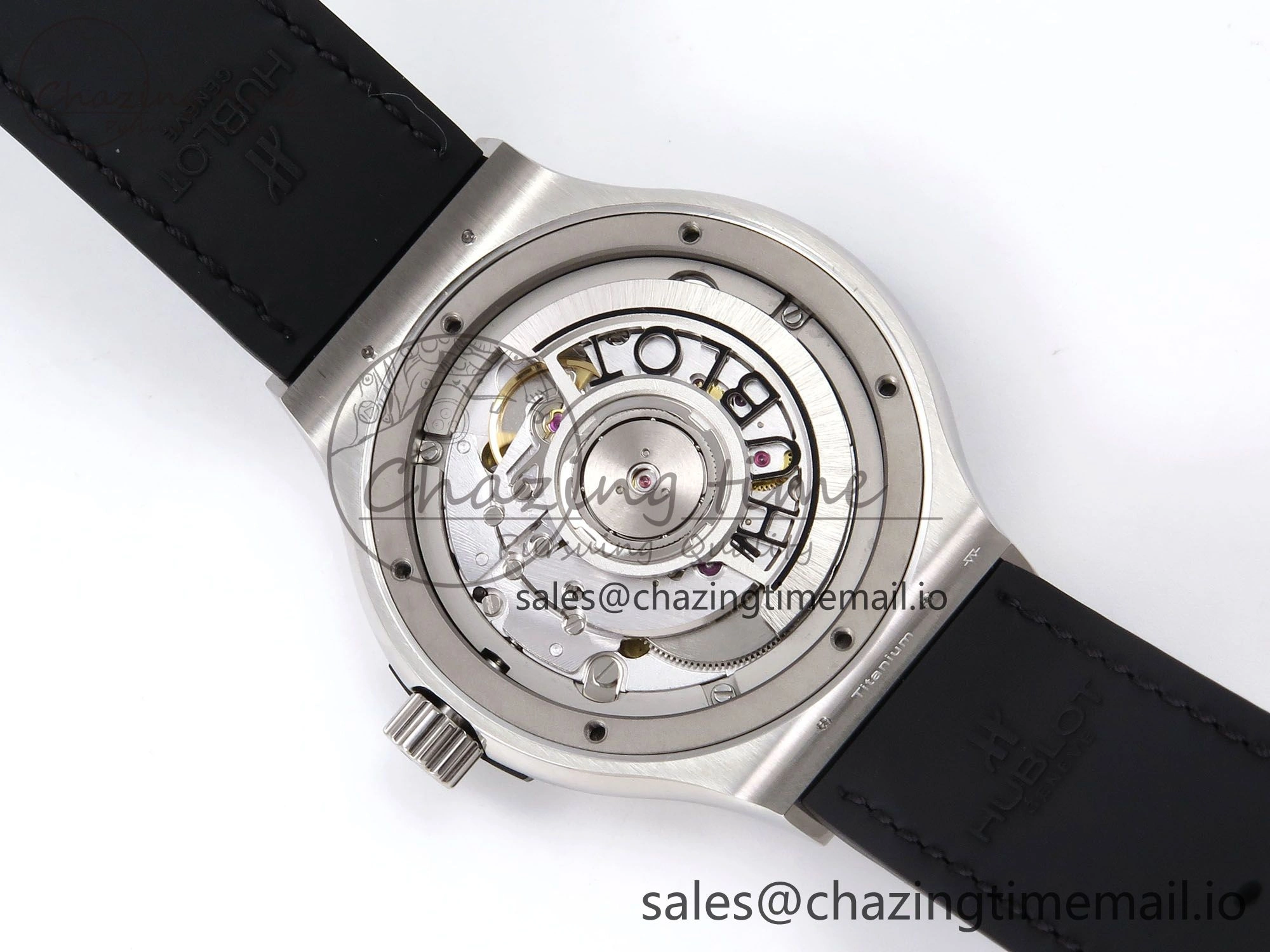 Classic Fusion 38mm SS JJF 1:1 Best Edition Black Dial on Black Gummy Leather Strap