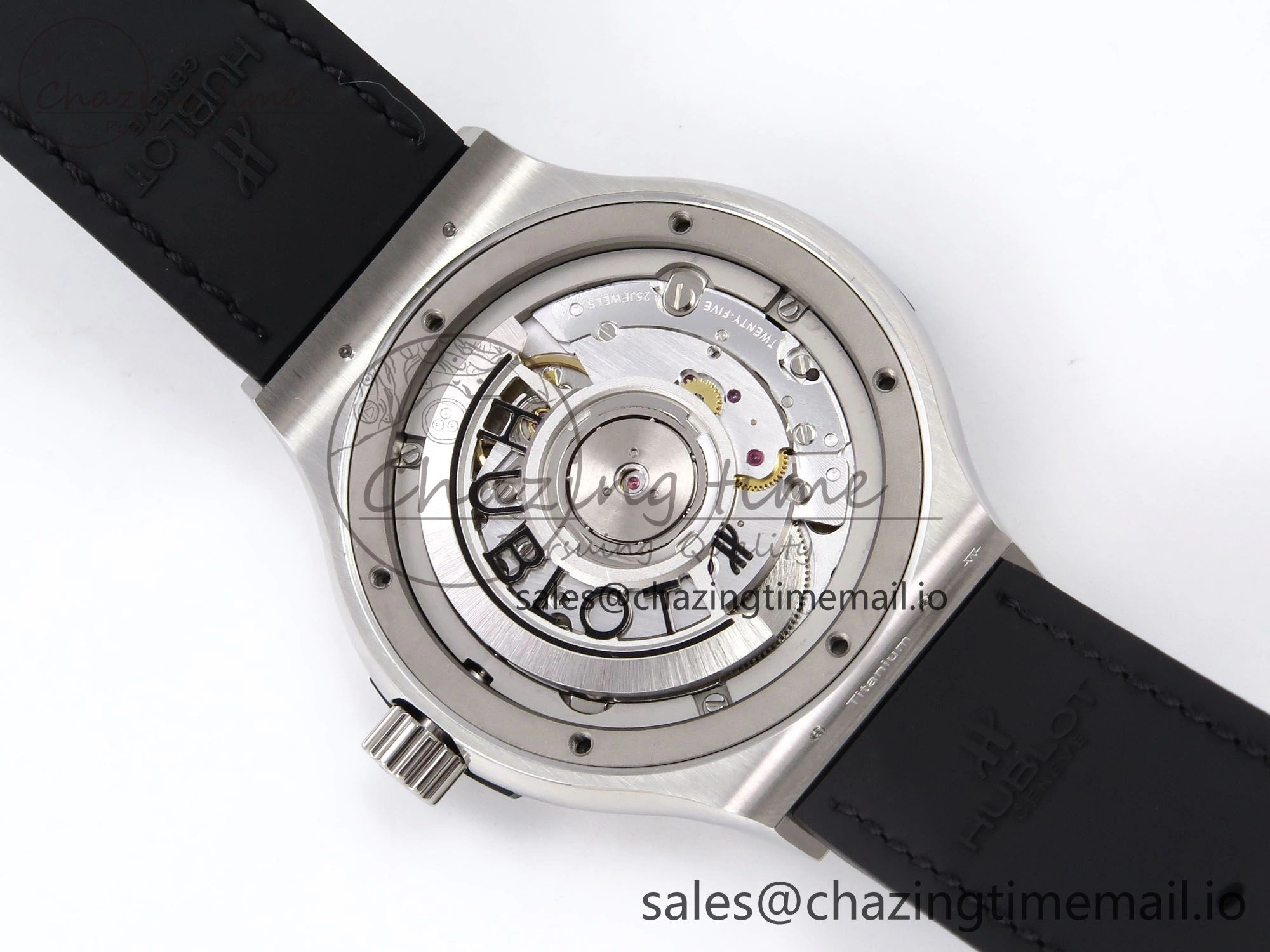 Classic Fusion 38mm SS JJF 1:1 Best Edition Black Dial on Black Gummy Leather Strap