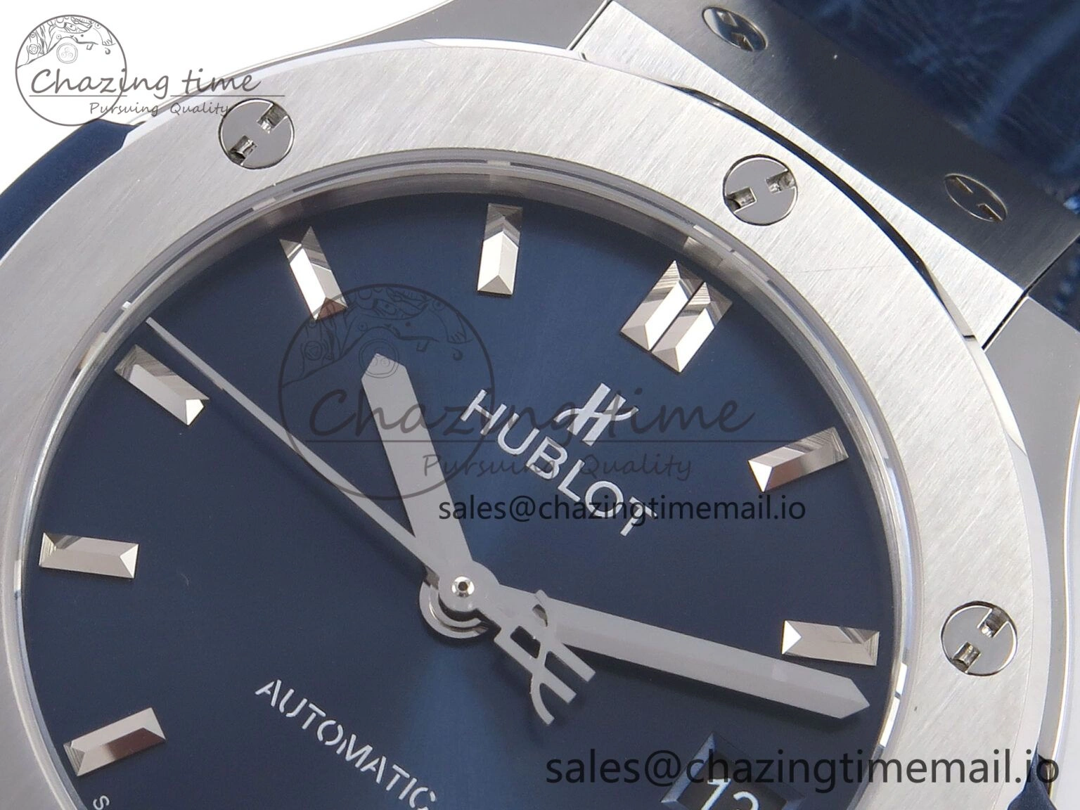 Classic Fusion 38mm SS JJF 1:1 Best Edition Blue Dial on Blue Gummy Leather Strap