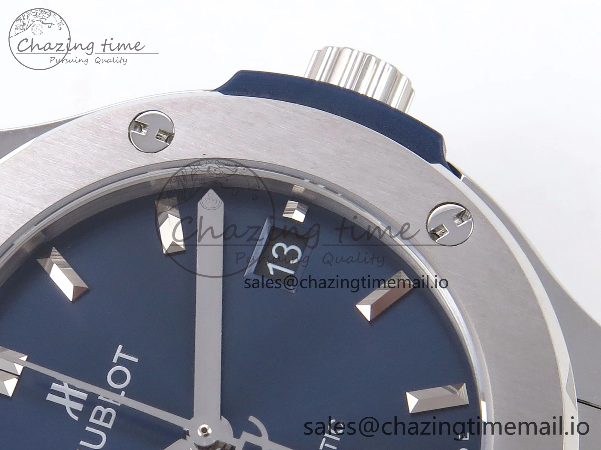 Classic Fusion 38mm SS JJF 1:1 Best Edition Blue Dial on Blue Gummy Leather Strap