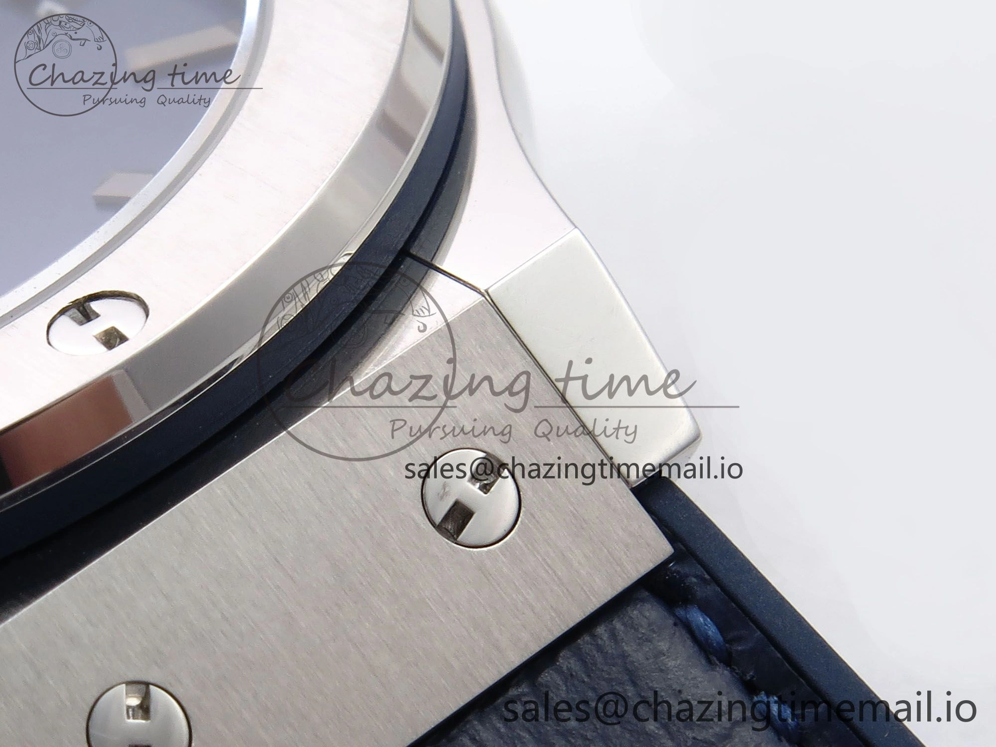 Classic Fusion 38mm SS JJF 1:1 Best Edition Blue Dial on Blue Gummy Leather Strap