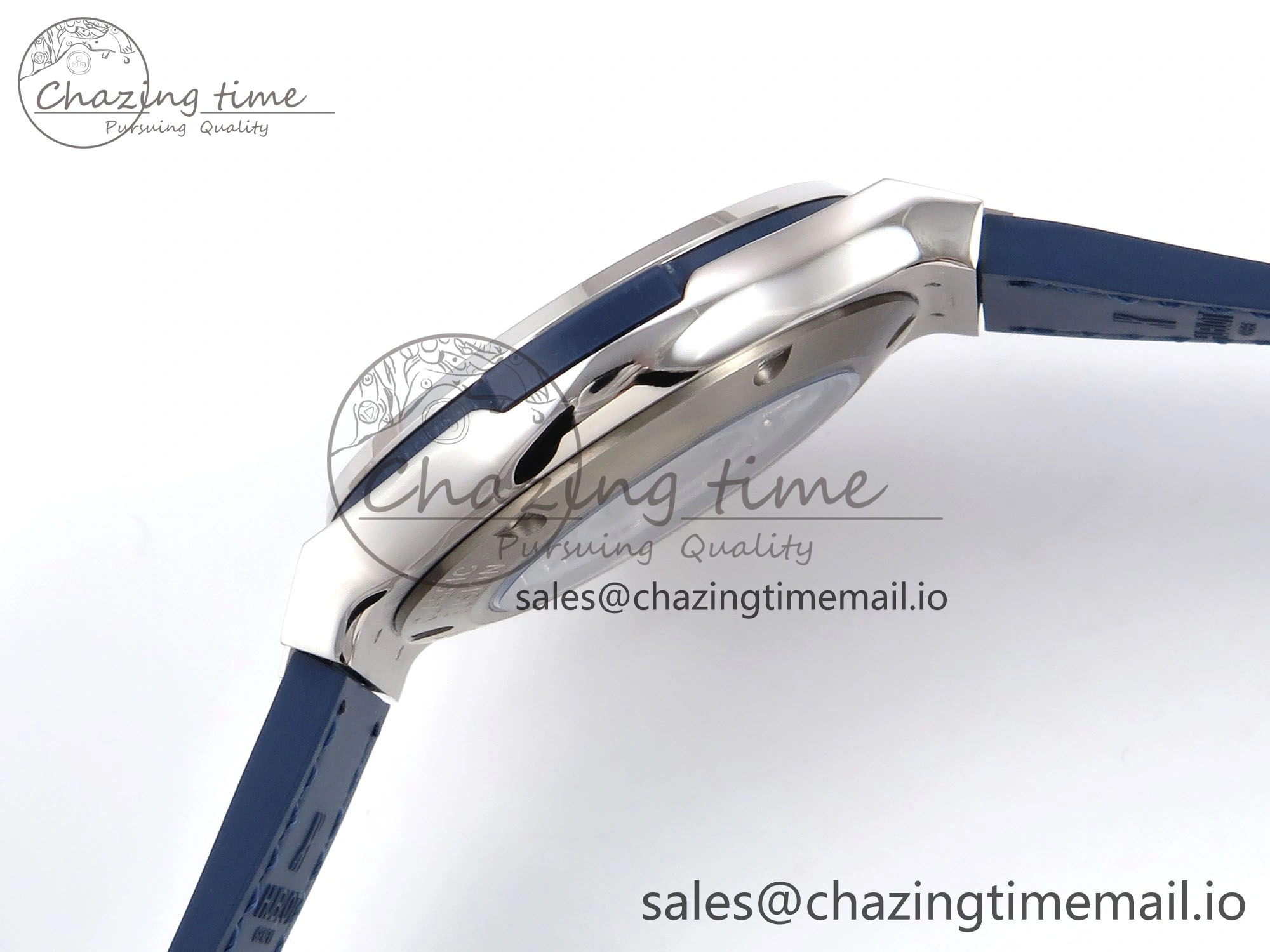 Classic Fusion 38mm SS JJF 1:1 Best Edition Blue Dial on Blue Gummy Leather Strap
