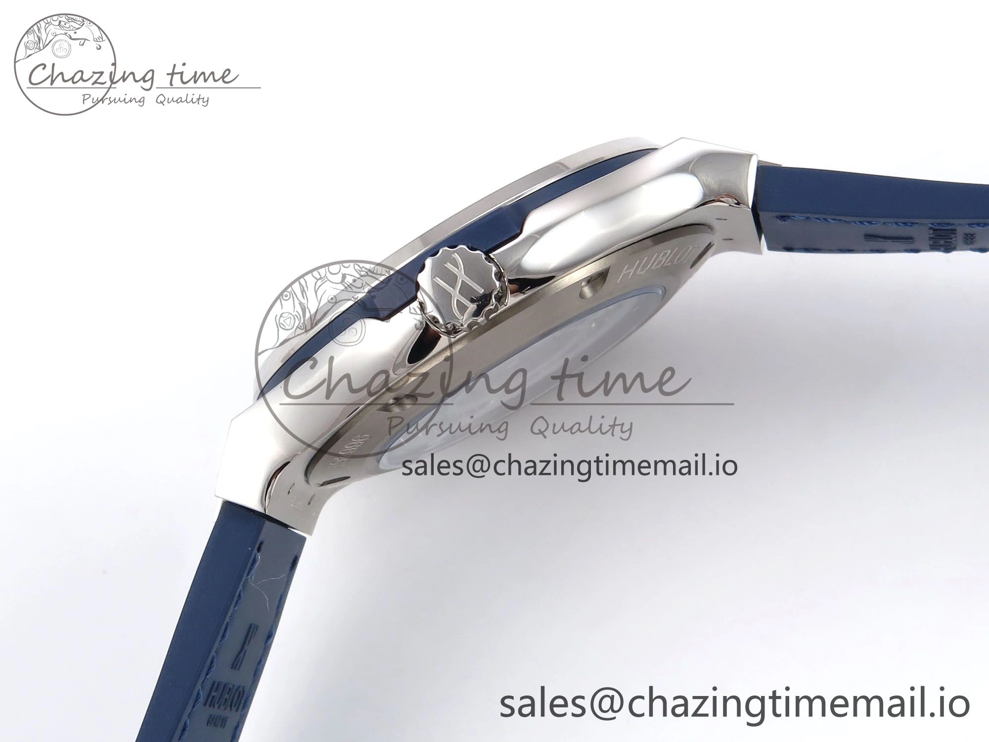 Classic Fusion 38mm SS JJF 1:1 Best Edition Blue Dial on Blue Gummy Leather Strap