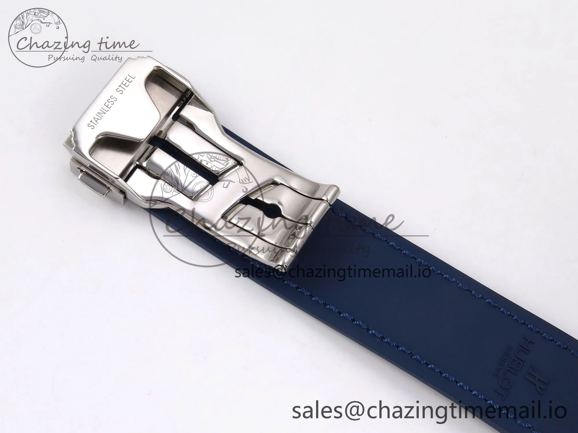 Classic Fusion 38mm SS JJF 1:1 Best Edition Blue Dial on Blue Gummy Leather Strap