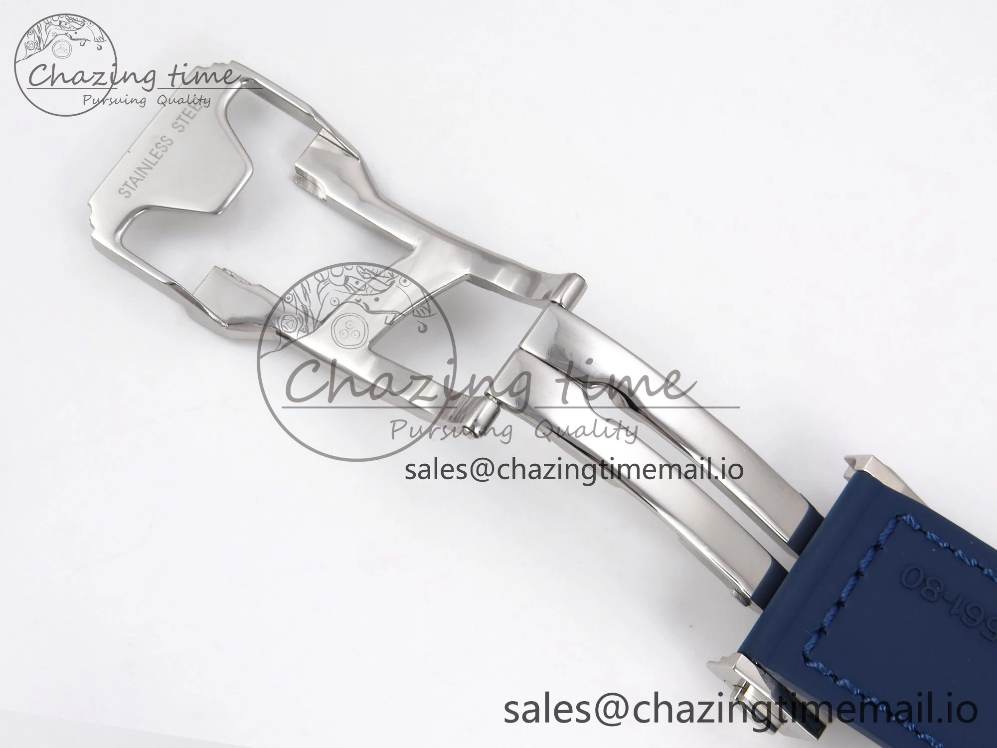 Classic Fusion 38mm SS JJF 1:1 Best Edition Blue Dial on Blue Gummy Leather Strap